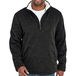 Orvis Black Jacquard Fleece Lined Quarter Zip Pullover Medium